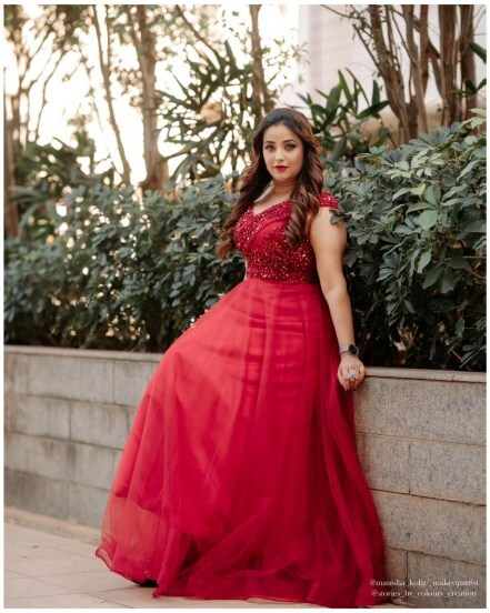 Apurva Nemlekar Red Gown