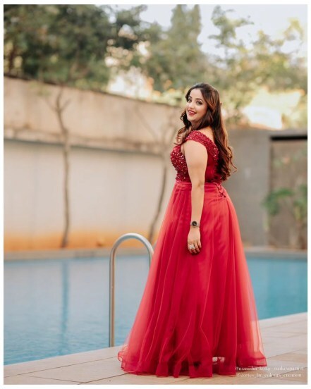 Apurva Nemlekar Red Gown