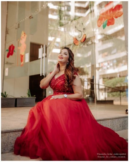 Apurva Nemlekar Red Gown