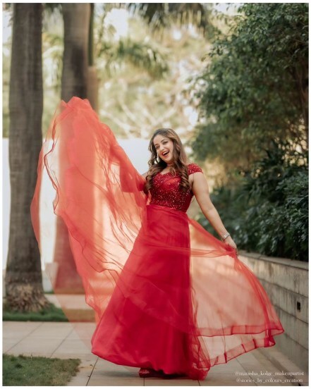 Apurva Nemlekar Red Gown