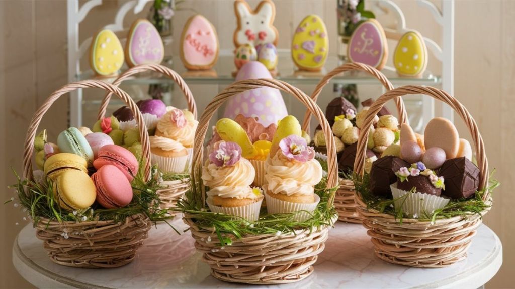 market is loaded with cakes candies chocolates for Easter festival