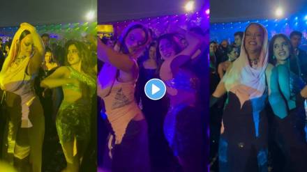 Janhvi Kapoor dance with rihanna on zingaat song in Anant Ambani Radhika Merchant Pre-Wedding