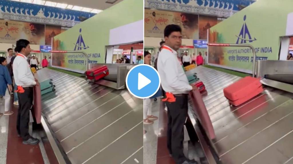 Viral Video Airport Staff Uses Sponge Board For The passengers To Prevent broken luggage