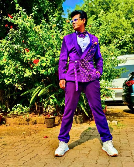 Siddharth Jadhav Purple Blazer Suit