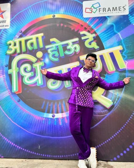 Siddharth Jadhav Purple Blazer Suit