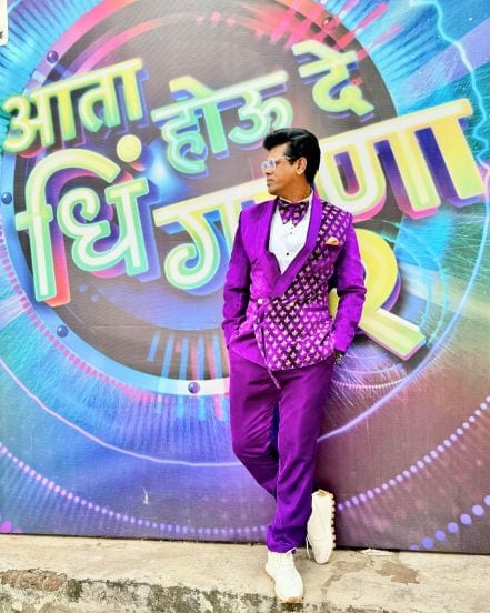 Siddharth Jadhav Purple Blazer Suit