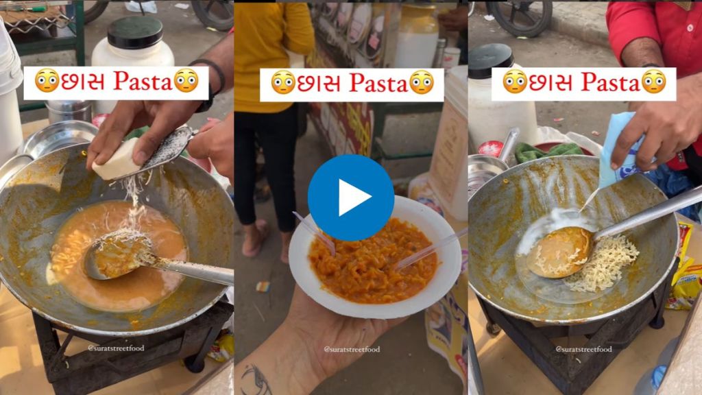 chaas pasta viral food video