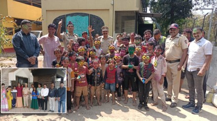 Khandeshwar Police, Navi Mumbai, Orphanage Children, Transgender, Celebrate Rang Panchami, social message, marathi news,