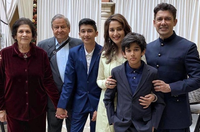 madhuri dixit mother in law and father in law education