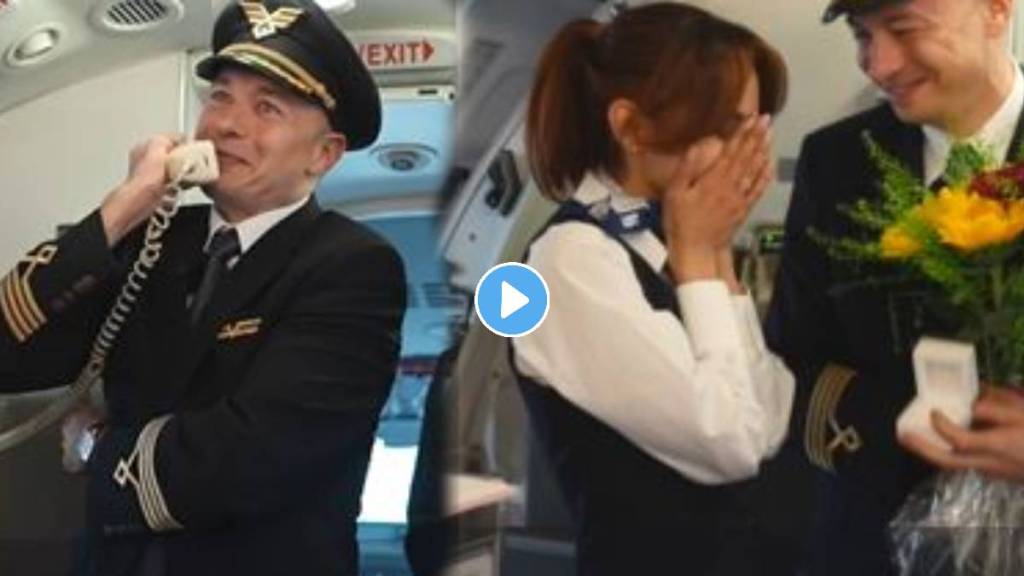 Viral video captain proposes flight attendant