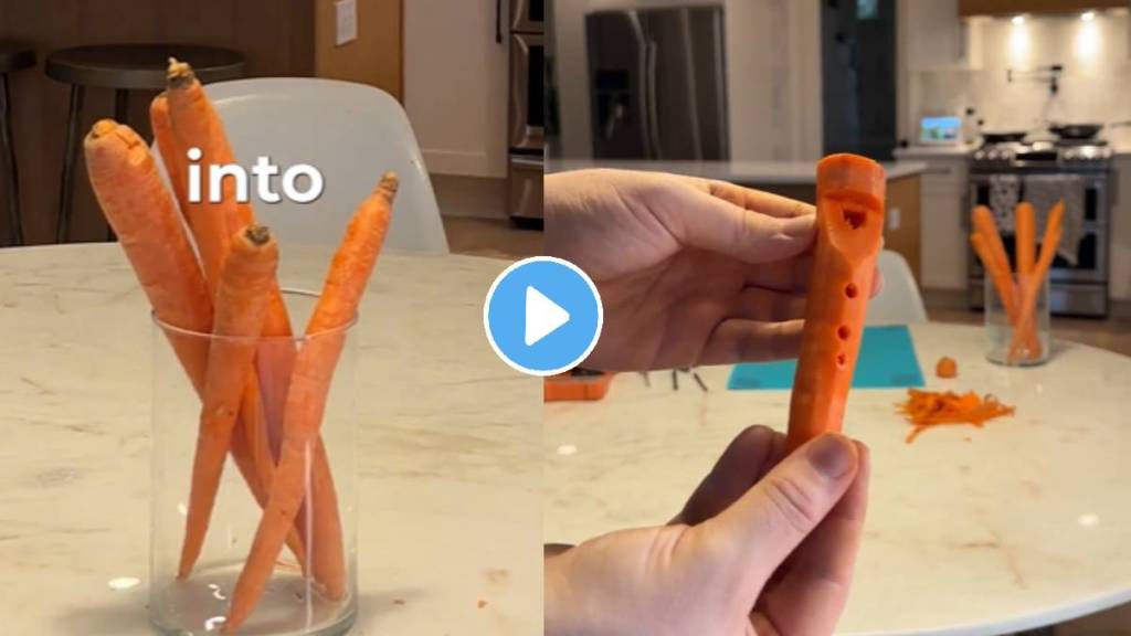 Viral Video Man Crafts Flute Out Of Carrot turned into special musical instruments watch ones