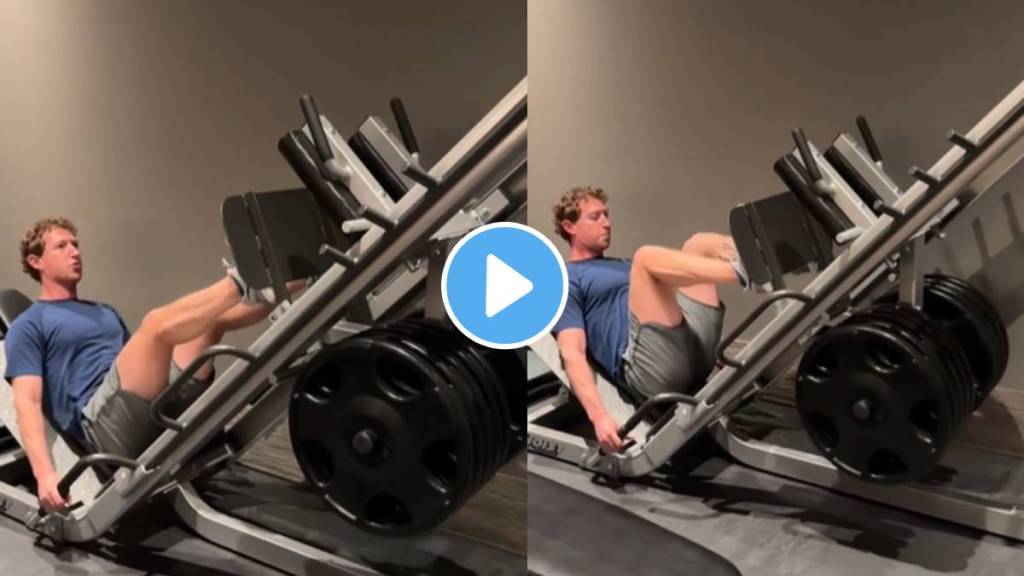 Meta CEO Mark Zuckerberg After Post Knee Surgery video of himself performing a leg press workout watch ones