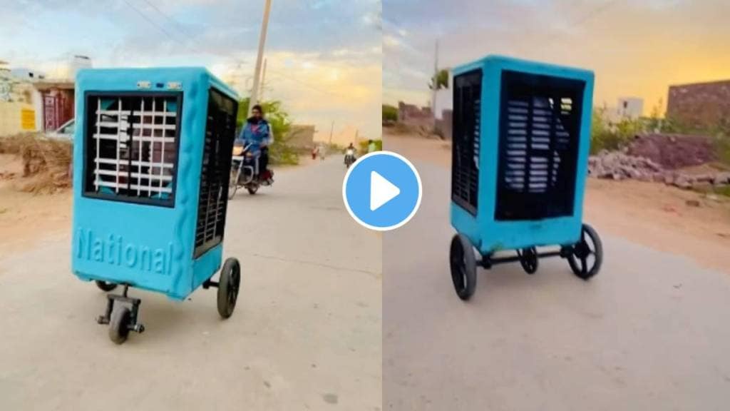 Cooler Cycle man riding a three wheeler street cooler must watch this desi jugaad