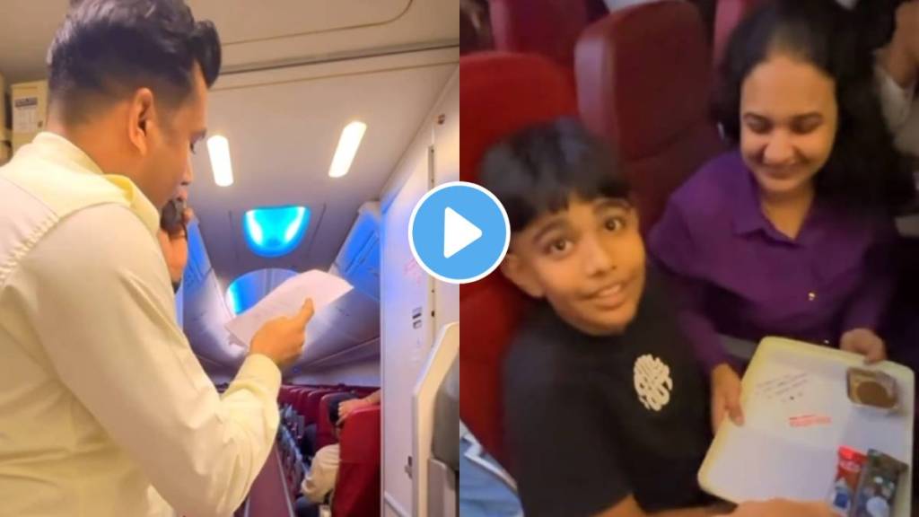 little boy gave his mother birthday surprise in flight