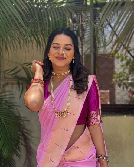 Sakshee Gandhi Pink Paithani Saree