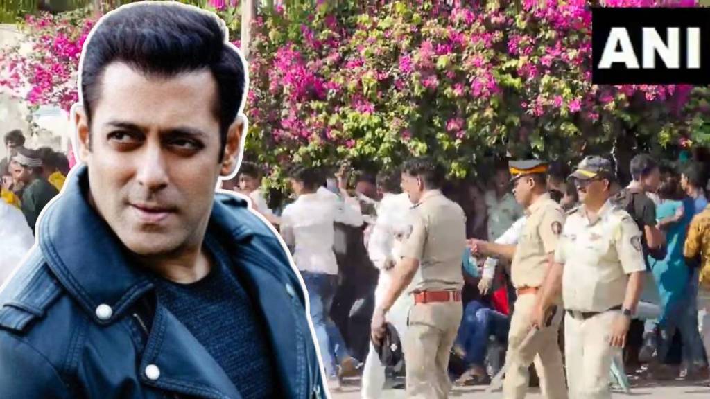 mild lathi-charge to disperse the large gathering outside the residence of Actor Salman Khan