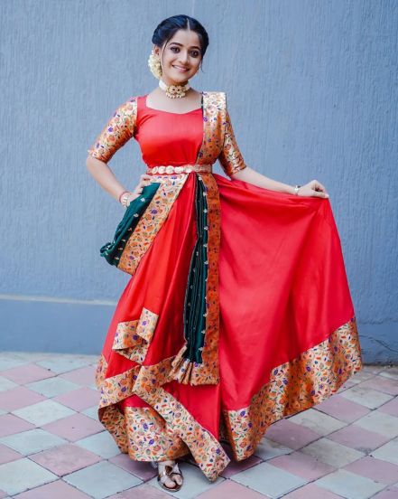 Sharayu Sonawane Red Paithani Dress