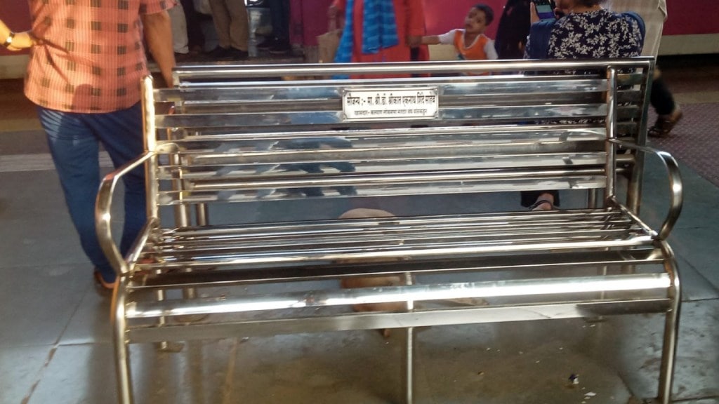 Steel Benches on Dombivli Railway Station with courtesy of Srikant Shinde