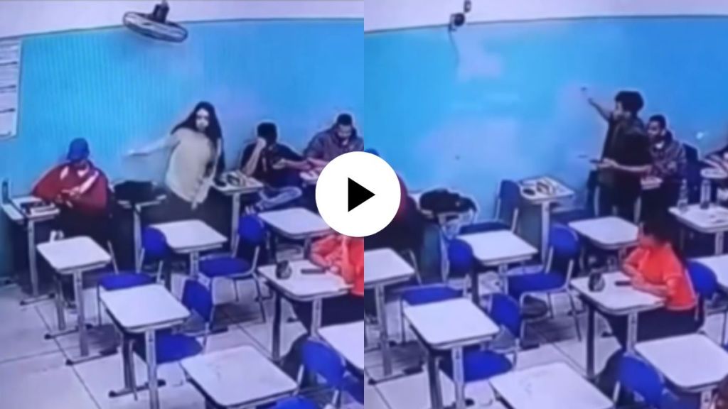 a student luckily survived as she got up from her seat the fan fell down