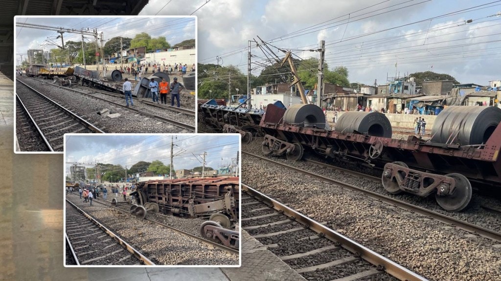 wagons derailed, goods train , palghar railway station, western railway