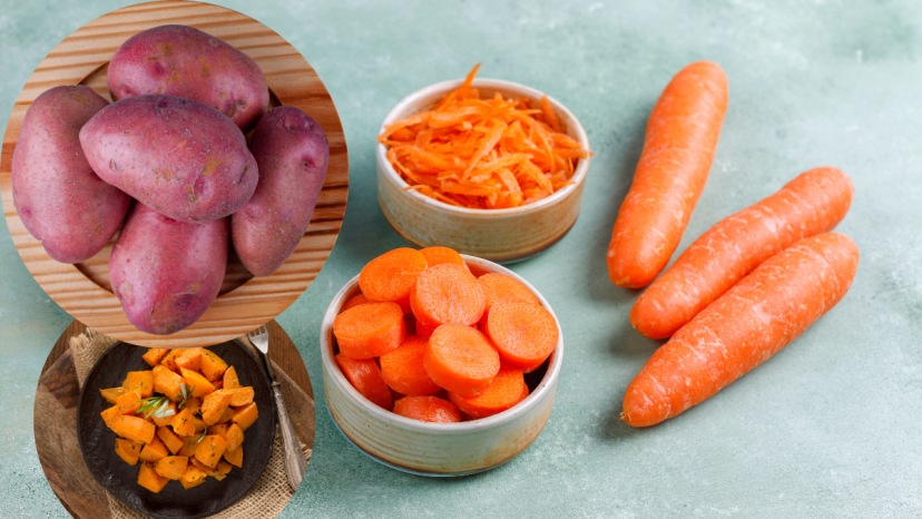 Whats common between sweet potatoes papaya oranges and carrots a colour that makes them superfoods