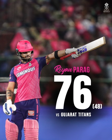 Ryan Parag's performance in IPL 2024