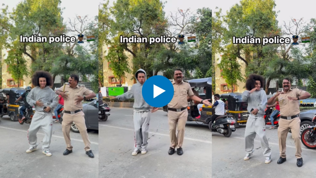 Tiktoker Noel Robinson Mumbai’s dancing cop Amol Kamble groove to Gulabi Sharara