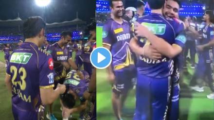 Rinku Singh Takes Gautam's Blessings after KKR 3rd time champions in IPL