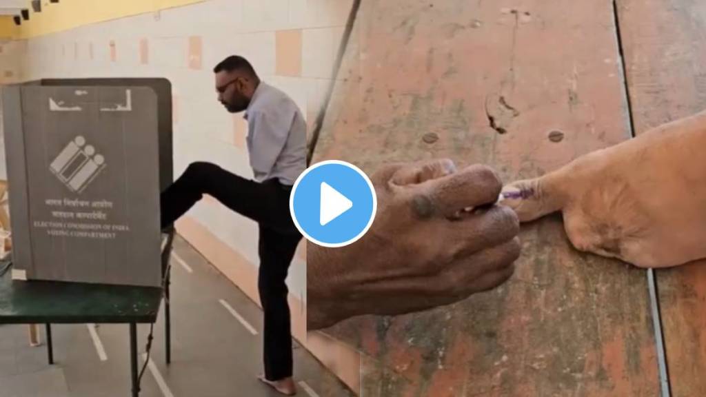 Viral Video Ankit Soni Gujarat man voting with his toe urges people to vote winning hearts on the internet