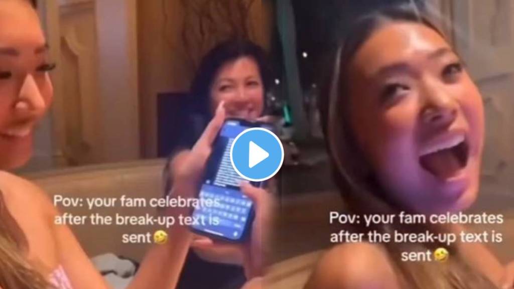 Young woman celebrated by sending a breakup message to her boyfriend video viral