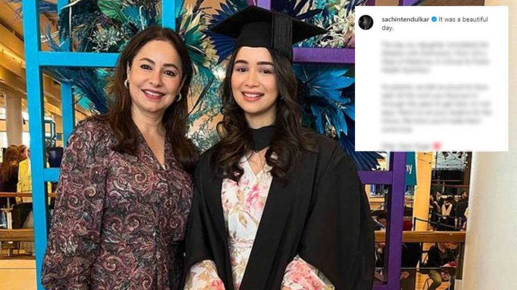 Sachin Tendulkar emptional post for Daughter Sara who Completes Her Masters with Distinction