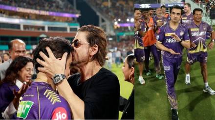 Shah Rukh Khan Gives Fore Head Kiss to Gautam Gambhir