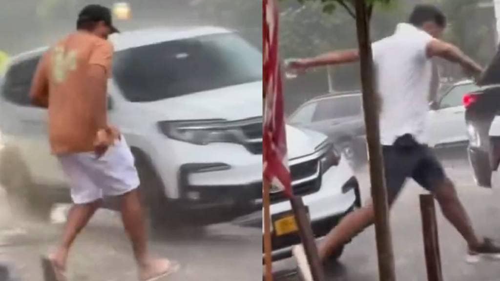 Rohit Sharma Rahul Dravid Sprint Towards Cab in Rain Video Viral,