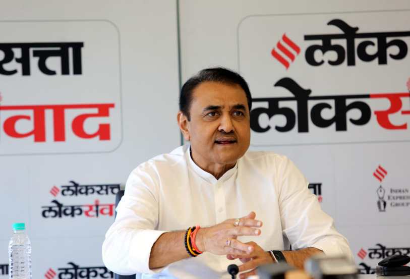 Praful patel at loksatta loksanvad programm