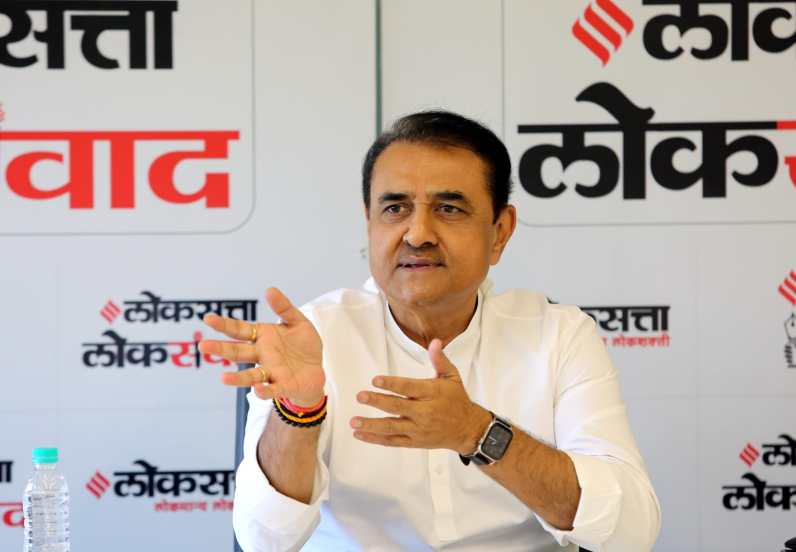 Praful patel at loksatta loksanvad programm