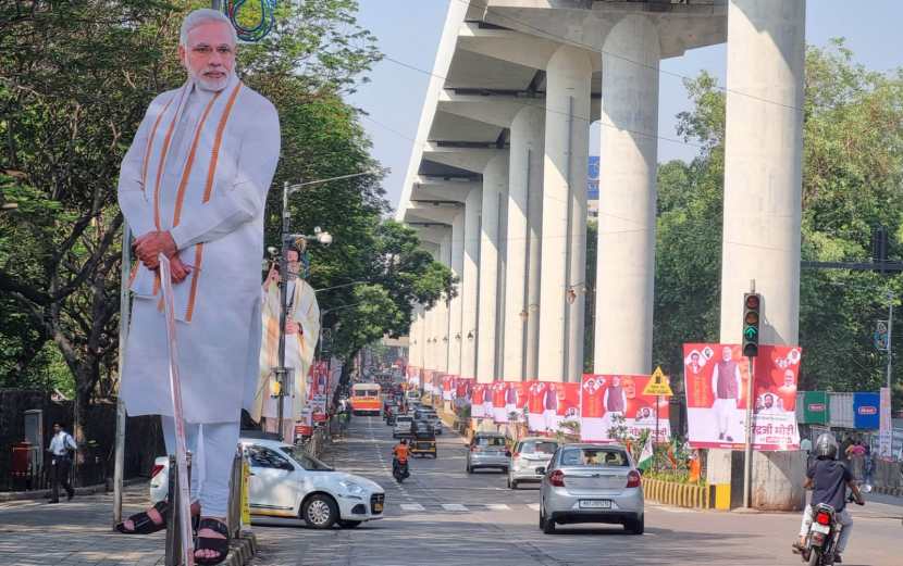 pm modi road show in mumbai 