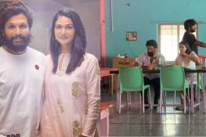 pushpa fame actor allu arjun ate food with wife at small dhaba photo viral