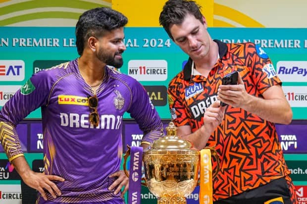 KKR vs SRH IPL 2024 Final, IPL 2024 Final, IPL final match, IPL photos, IPL final match photos, MA Chidambaram Stadium photos, Kolkata Knight Riders photos, Sunrisers Hyderabad photos, Pat Cummins, Shreyas Iyer