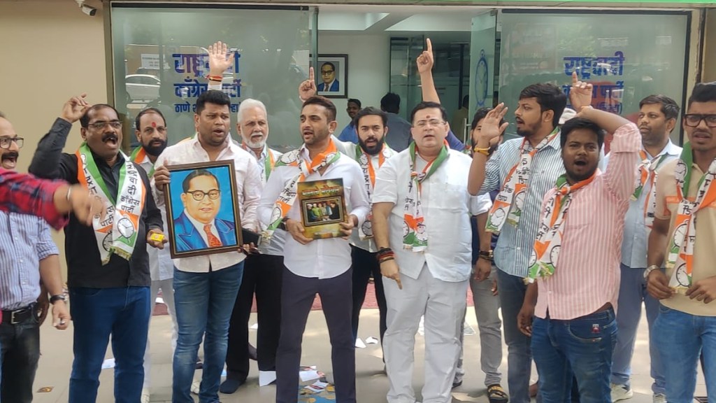 Ajit Pawar group demands Chief Minister Eknath Shinde to file a criminal case and arrest him for insulting Dr Babasaheb Ambedkar