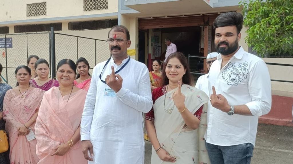 candidate of Mahavikas Aghadi of Maval Sanjog Waghere cast his vote