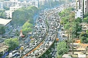 traffic jams in mumbai due to last day of campaigning