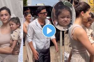 Bollywood actress alia bhat and Ranbir Kapoor spotted at new house with daughter raha and neetu Kapoor video viral