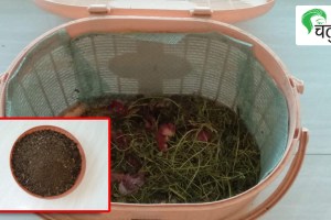 Method of composting mulch wood waste at home