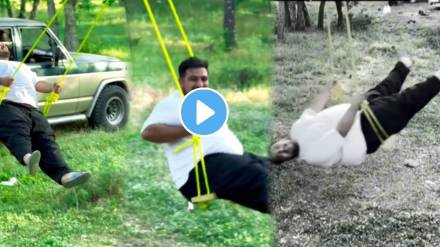 Funny video viral Youth Fell Down From Swing Tree Video