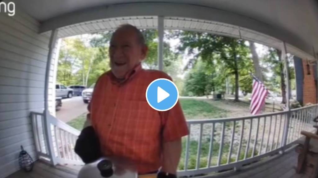 A video of a 94 year old man bringing chicken soup for his sick neighbour This Wholesome video wins hearts watch ones