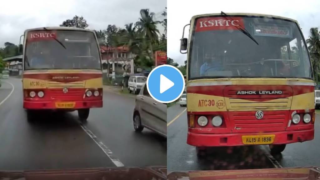 This car and bus driver kept staring at each other for almost 2 minutes Just Chilling In Middle Of The Road watch viral video