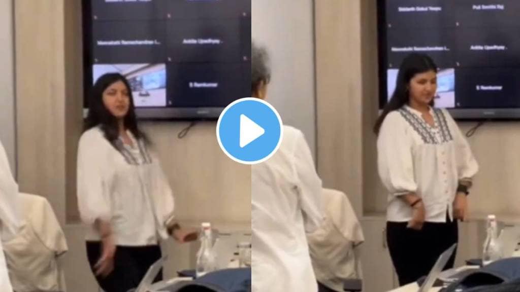 video woman was spotted dancing in a meeting room The caption hinted listed dancing as one of her hobbies on her resume