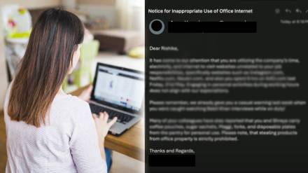 HR Issues Warning To Employee For Using Instagram Netflix At Work employee received an official notice via email