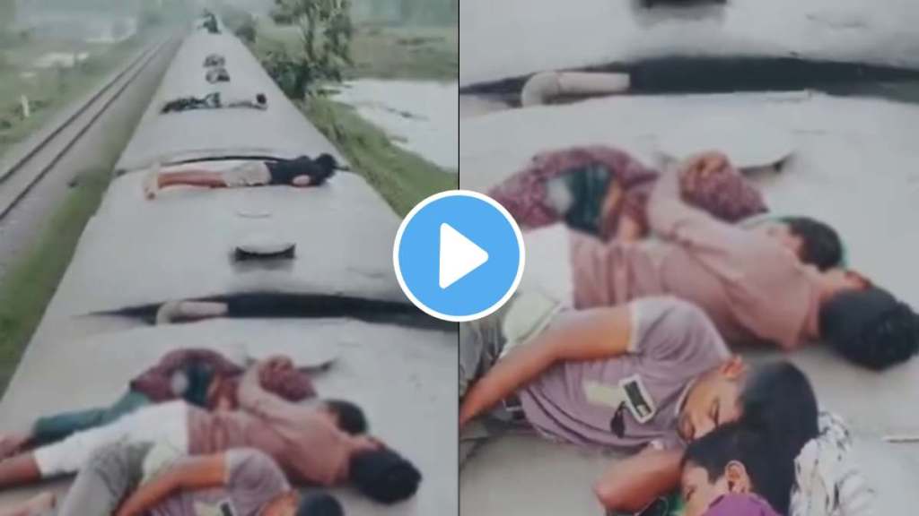 indian railways irctc trending video people sleeping on the roof of train video goes viral