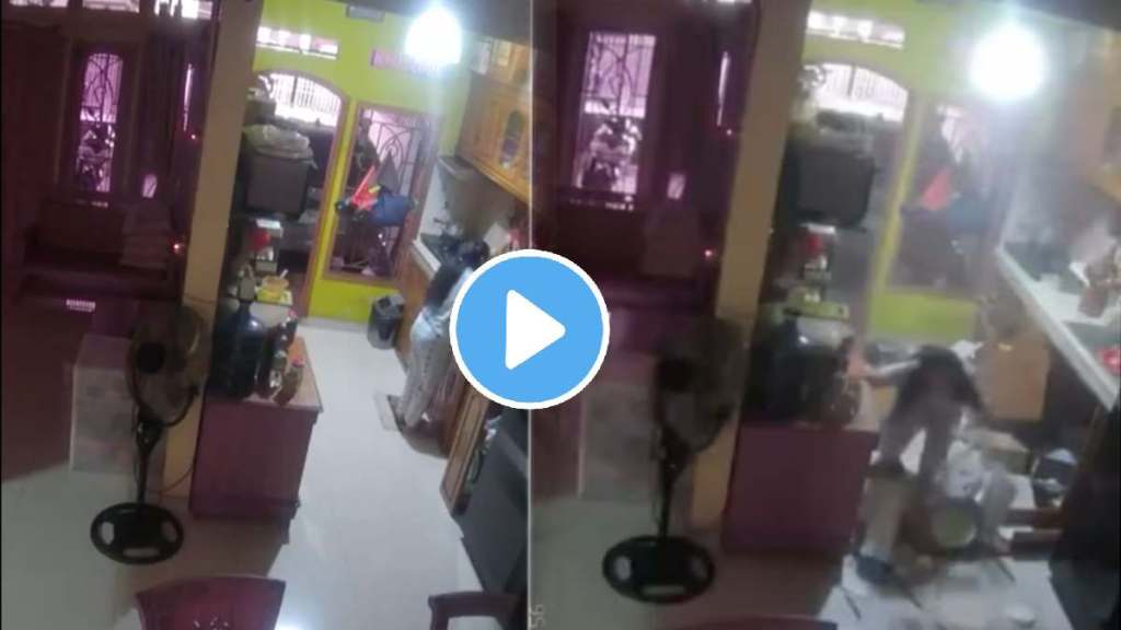 woman narrowly escapes death after lpg gas cylinder blast in kitchen shocking cctv video goes viral